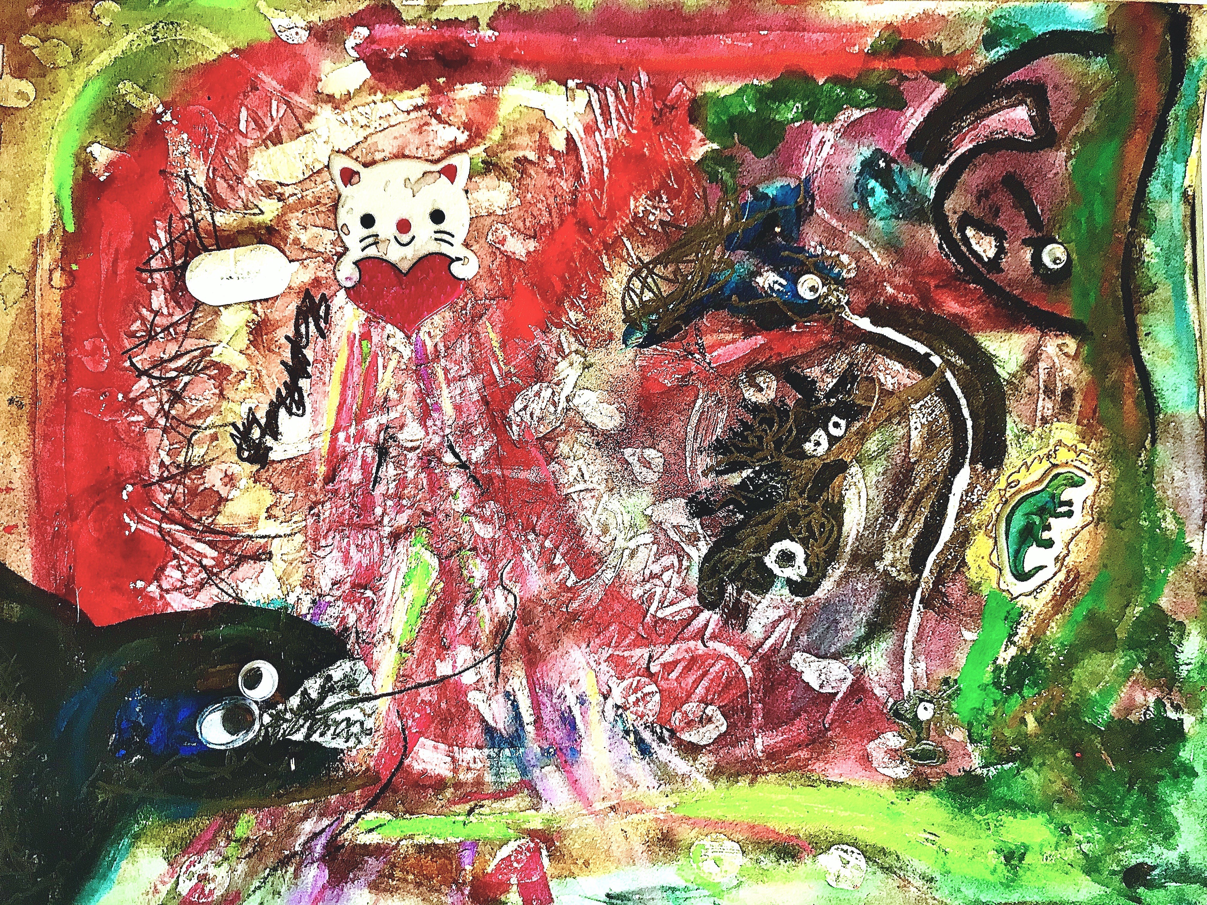 Improvised Painting 9: Love Kittens 3