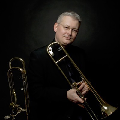 Mark Nightingale with trombones