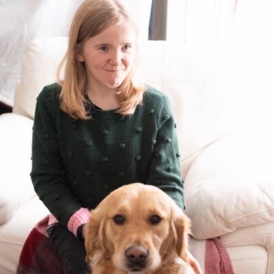 Sorcha Pringle with her guide dog Suzie